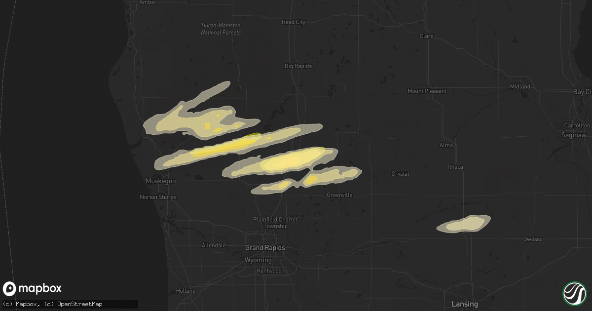 Hail Map in Pierson, MI on November 6, 2023 HailTrace